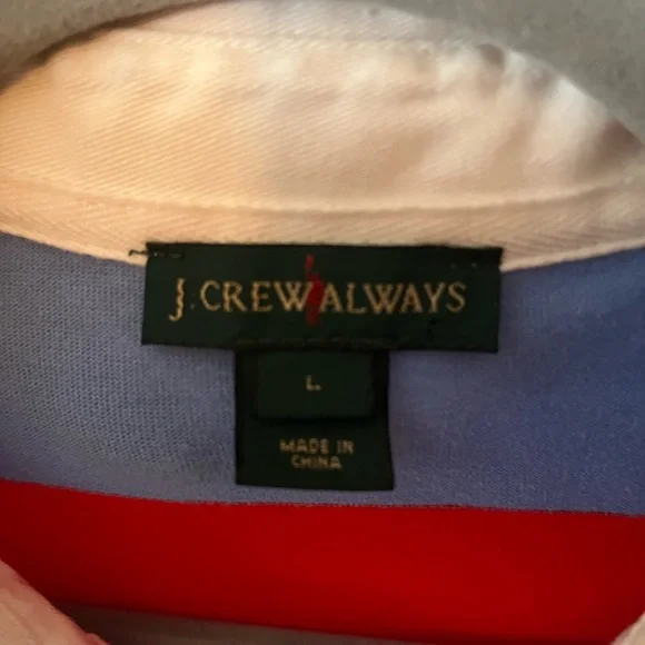 J.Crew coral and blue Striped Shirt - Picture 3 of 3